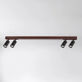 Brilagi - Spot LED SELE 4xGU10/30W/230V + LED/25W negru/decor de stejar