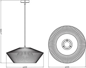Osram - Lustru suspendat cu cablu DECOR STRIPES, 1xE27/10W/230V, Ø 40,5 cm, bej