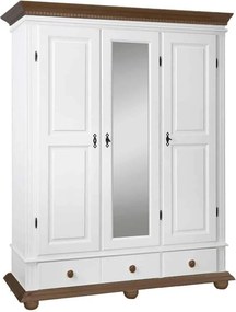Dulap lemn masiv nuc Celia Alb/, 153 × 58 × 191 cm