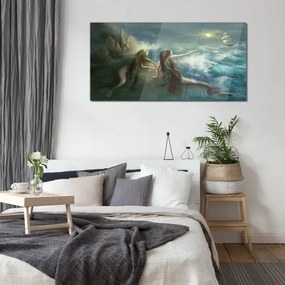 Tablou sticla Nava Syrena Ocean Burza