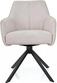 Scaun NOTTI, bej deschis/negru, stofa clasica/metal, 55x62x83 cm
