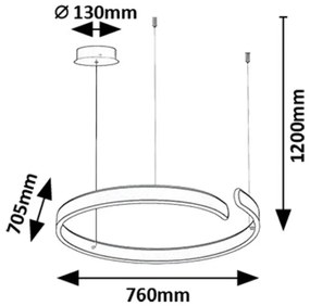 Lustra LED suspendata stil circular Silnora 76cm