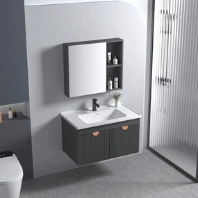 Set mobilier de baie cu lavoar Mario 60cm Grey