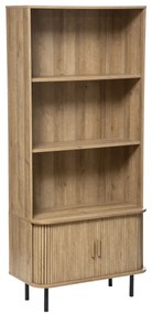 Bibliotecă COLVA, efect lemn de stejar, 80 x 39,8 x 179,6 cm