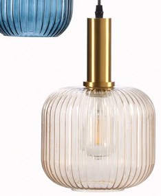 Lustră pe cablu ONLI DOROTY 1xE27/22W/230V albastru/auriu