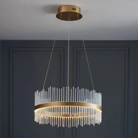 Lustră LED dimabilă pe cablu Endon 107671 ADRIEL LED/41W/230V 3000K auriu/transparent