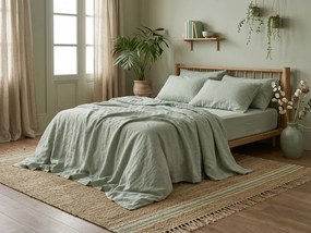 Lenjerie de pat din muselin Mussari verde salvie Dimensiune lenjerie de pat: 2 buc 70 x 90 cm | 200 x 220 cm