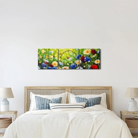 Tablou - Flori sălbatice (cu ceas) (90x30 cm)