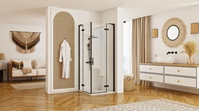 Cabina dus REA Hugo Double Black 100x100