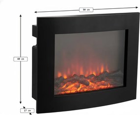 Decoratiune LED semineu modern COZY WARM 40x50 cm, negru