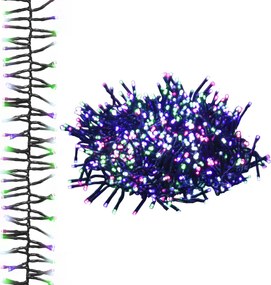 vidaXL Instalație cluster, 2000 LED-uri, multicolor pastel, 17 m, PVC