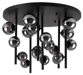 Ideal Lux - Lustră LED pe tijă PERLAGE 18xG9/3W/230V Ø 70 cm negru/fumuriu