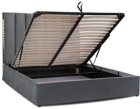 JAKS Patul cu spațiu de depozitare 160 x 200 cm Emilio gri