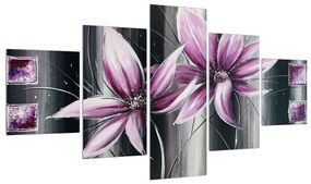 Tablou modern cu flori (125x70 cm), în 40 de alte dimensiuni noi