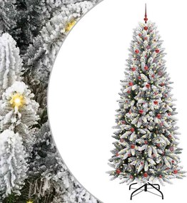 vidaXL Brad de Crăciun artificial cu 300 LED cu suport Alb 240 cm