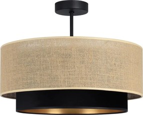 Plafonieră aplicată SARTA, 1xE27/60W/230V, Ø 45 cm, negru/jută