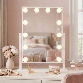 Oglindă LED HOLLYWOOD White 30x40