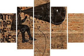 Tablou - Barbat cu biciclete stil Bansky (150x105 cm)