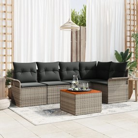 vidaXL Set de canapele pentru grădină 6 pcs Gri Rattan poli