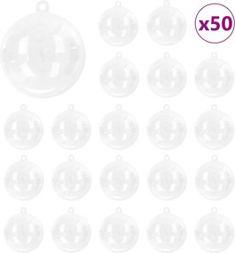 vidaXL Set de Globuri de Crăciun 50 pcs Transparent Ø 5 cm
