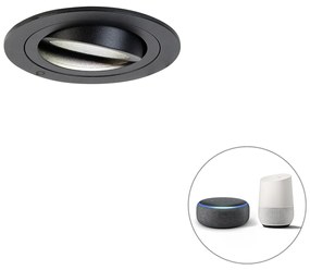 Spot inteligent încastrat negru cu Wi-Fi GU10 - Rondoo