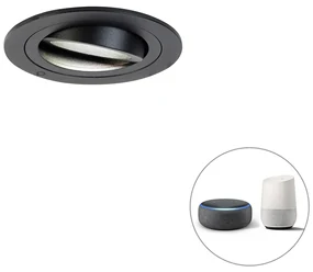 Spot inteligent încastrat negru cu Wi-Fi GU10 - Rondoo