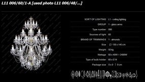 Lustra cu 60 brate cristal Bohemia, L11 006/60/1-A
