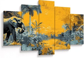 Tablou - Elefant în natură (150x105 cm)