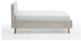 Pat bej tapițat fără somieră 120x200 cm Mattis – Meise Möbel