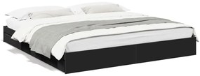 3280637 vidaXL Cadru de pat cu sertare, negru, 180x200 cm, lemn prelucrat