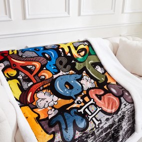 Pătură cu blăniță GRAFITTI 150 x 200 cm