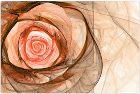 Tablou - Abstract trandafir roz cu fundal alb (90x60 cm)