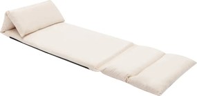 vidaXL Scaun de podea pliabil, crem, microfibră