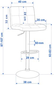 JAKS SCAUN DE BAR  ARAKO CHROM ECO-PIELE NEAGRĂ