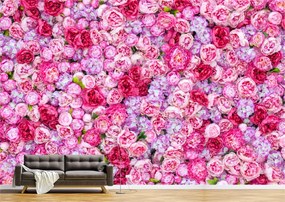 Tapet Premium Canvas - Peretele de flori