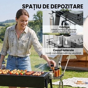 Outsunny Gratar Portabil Exterior Oțel Inoxidabil | Aosom Romania