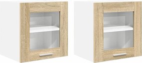 vidaXL Dulap suspendat cu ușă 2 pcs Stejar Sonoma 40 x 31 x 40 cm