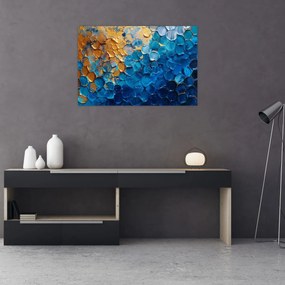 Tablou - Pictura albastru-auriu (90x60 cm)