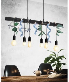 Eglo 44062 - Lustră suspendată pe cablu TOWNSHEND, 6xE27/60W/230V