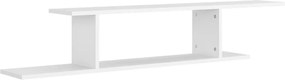 vidaXL Raft TV cu montaj pe perete, alb, 125x18x23 cm, lemn prelucrat