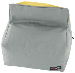 Fotoliu tip sac, gri/material textil verde, ALIMOR