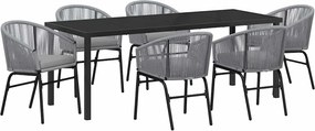 vidaXL Set de masă pentru grădină 7 pcs Antracit