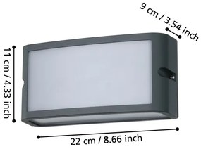 Aplică LED de exterior CAMARDA LED/10,5W/230V antracit IP54 Eglo 900808