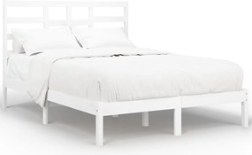 vidaXL Cadru de pat, alb, 140x200 cm, lemn masiv