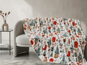 Patura microplus FESTIVE MAGIC, alba Dimensiune: 200 x 220 cm