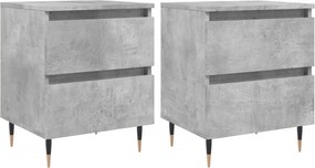 vidaXL Noptiere, 2 buc., gri beton, 40x35x50 cm, lemn compozit