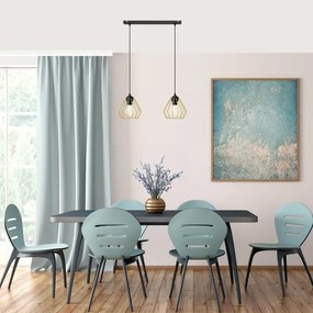 Lustră pe cablu AGAT 2xE27/15W/230V auriu/negru