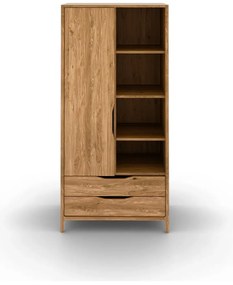 Șifonier în culoare naturală din lemn de stejar 90x188 cm Twig – The Beds