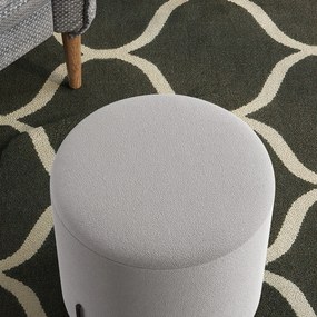 HOMCOM Pouf taburet pouf suport pentru picioare din catifea cu picioare din oțel pentru salon dormitor Ø 35 x 38 cm gri deschis | Aosom Romania