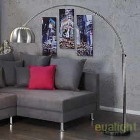 Lampadar inalt si elegant cu arc extensibil si abajur de 32cm, Big Bow II crom A-21068 VC